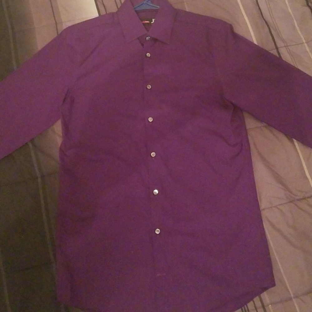 JF J.Ferrar Easy-Care Solid Long Sleeve Broadcloth